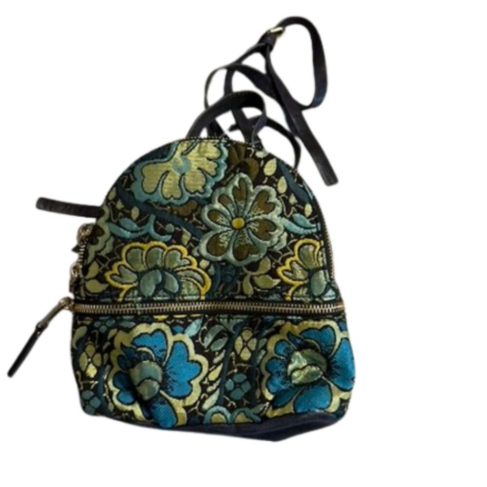Steve Madden Mini Backpack Floral Blue Green Convertible Backpack Purse Boho